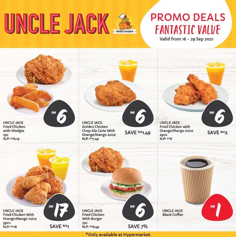 Uncle Jack Menu  